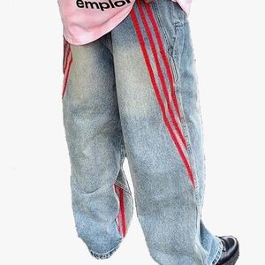 New Ken Vine Casual Denim Jeans with Red Accents